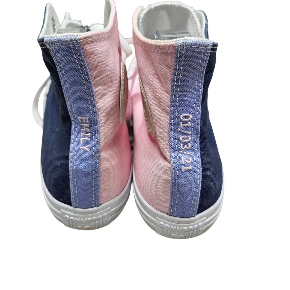 Converse Custom High Top Sneakers Pink Blue Colorblock Mens Size 10.5 - Picture 4 of 10